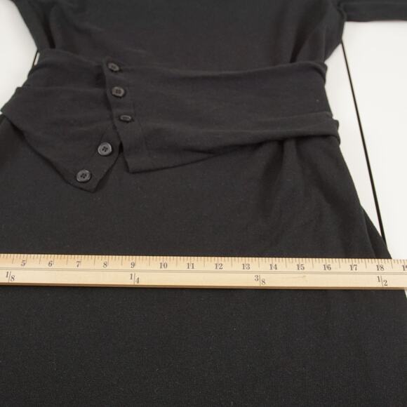 Zara Black Sash Waist Midi Linen Blend Knit Midi Dress Womens Sz M - Picture 8 of 11